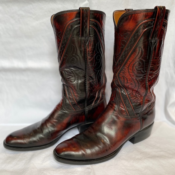 Genuine Lucchese “Knox” Western Boots in Black Cherry, size 10 ½ B Men - Picture 1 of 8